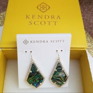 Alex gold drop earrings in abalone shell